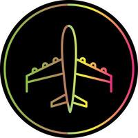 Plane Line Gradient Due Color Icon Design vector