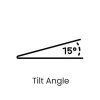 Inclination angle line icon with editable stroke vector