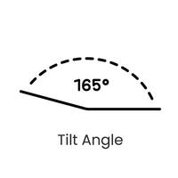 Inclination angle line icon with editable stroke vector