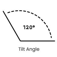 Inclination angle line icon with editable stroke vector