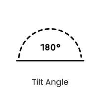 Inclination angle line icon with editable stroke vector