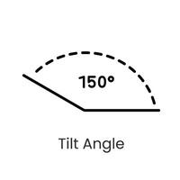 Inclination angle line icon with editable stroke vector