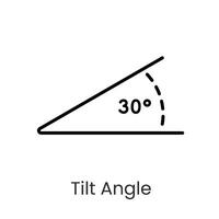 inclinación ángulo línea icono con editable carrera vector