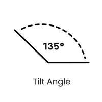 Inclination angle line icon with editable stroke vector