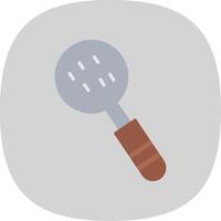 Slotted Spoon Flat Curve Icon Design vector