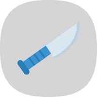 cuchillo plano curva icono diseño vector