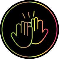 High Five Line Gradient Due Color Icon Design vector