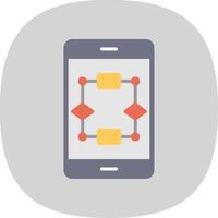 Algorithm Flat Curve Icon Design vector