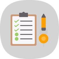 Check List Flat Curve Icon Design vector