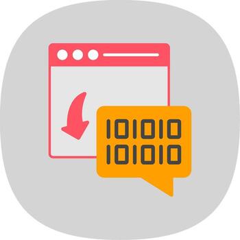 binario código plano curva icono diseño vector