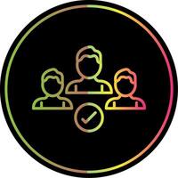 Secure Team Check Line Gradient Due Color Icon Design vector