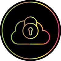 Security Castle Cloud Line Gradient Due Color Icon Design vector