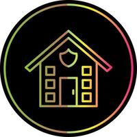 House Line Gradient Due Color Icon Design vector