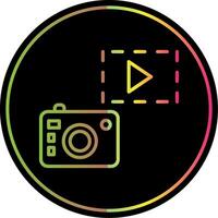 Camera Line Gradient Due Color Icon Design vector