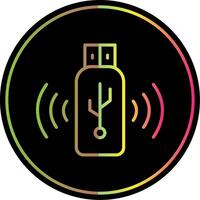 Usb Line Gradient Due Color Icon Design vector