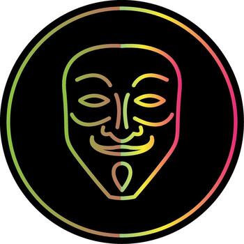 Mask Line Gradient Due Color Icon Design vector