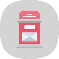 Postbox Flat Curve Icon Design vector
