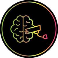 Brain Line Gradient Due Color Icon Design vector