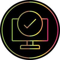 Computer Check Line Gradient Due Color Icon Design vector