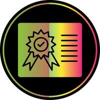 certificado glifo debido color icono diseño vector