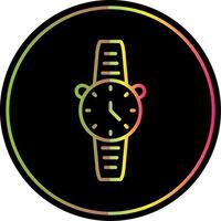 reloj línea degradado debido color icono diseño vector