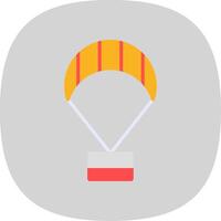 Paragliding Flat Curve Icon Design vector