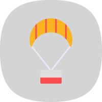 Paragliding Flat Curve Icon Design vector