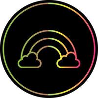 Rainbow Line Gradient Due Color Icon Design vector