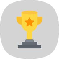 Trophy Flat Curve Icon Design vector