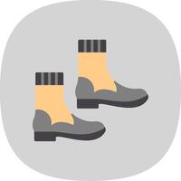 Boots Flat Curve Icon Design vector