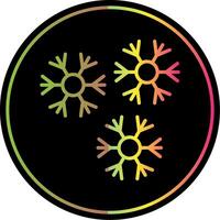 Snowflakes Line Gradient Due Color Icon Design vector