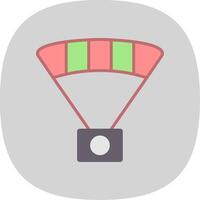 Paragliding Flat Curve Icon Design vector