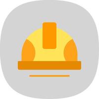 Helmet Flat Curve Icon Design vector