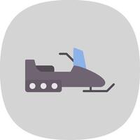 Snowmobile Flat Curve Icon Design vector