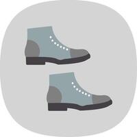 Boots Flat Curve Icon Design vector