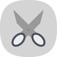 Scissors Flat Curve Icon Design vector