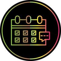 Calendar Line Gradient Due Color Icon Design vector