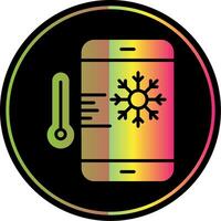 termostato glifo debido color icono diseño vector