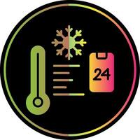 temperatura controlar glifo debido color icono diseño vector