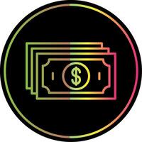 Cash Line Gradient Due Color Icon Design vector