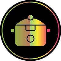 Slow Cooker Glyph Due Color Icon Design vector