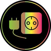 Plug And Socket Glyph Due Color Icon Design vector