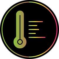 temperatura caliente glifo debido color icono diseño vector