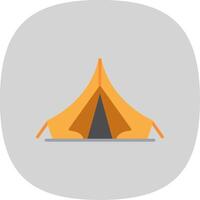 Tent Flat Curve Icon Design vector