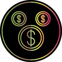 Coins Line Gradient Due Color Icon Design vector
