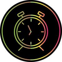 alarma reloj línea degradado debido color icono diseño vector