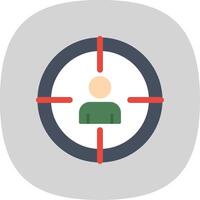 Target Flat Curve Icon Design vector