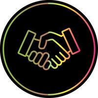 Handshake Line Gradient Due Color Icon Design vector