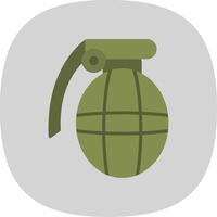 Grenade Flat Curve Icon Design vector