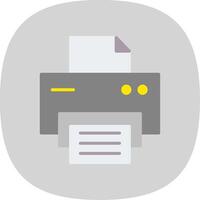 Printer Flat Curve Icon Design vector